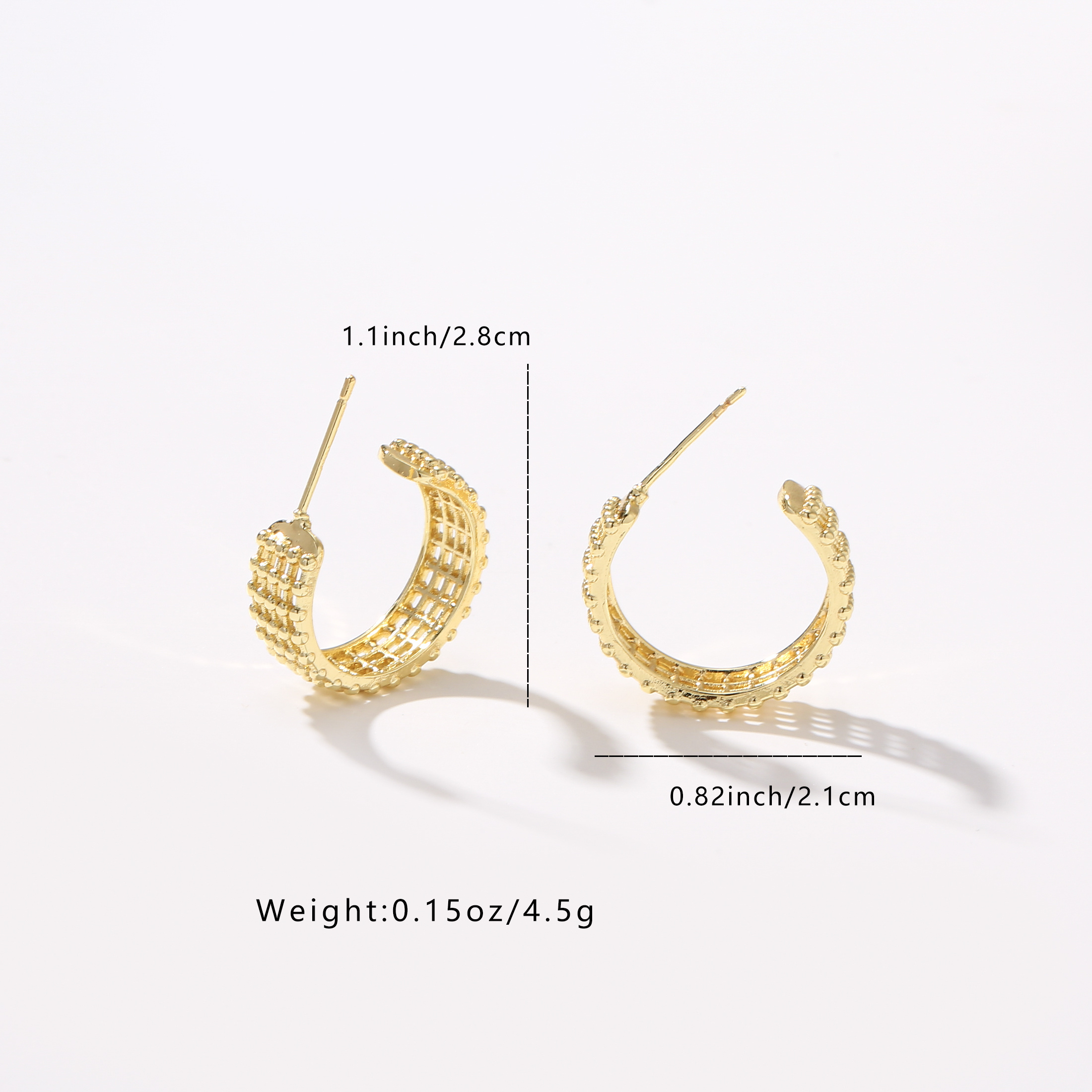 LNCHRAN Women's Wide Hoop Earrings Hypoallergenic Alloy Elegant Detailing